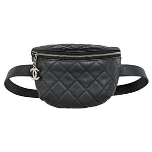 Chanel Black Leather Uniform Belt Bag